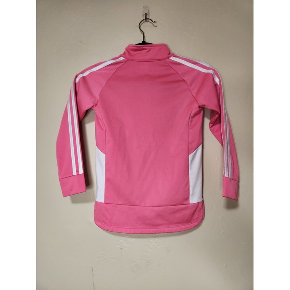 Adidas Girs Pink 3 Stripes 2 Pc Track Suit Jacket Pants Size 6X - Picture 12 of 12